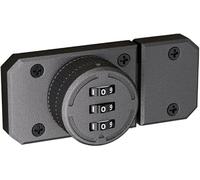 Cabinet Password Hasp Locks, Zinc Alloy Shed Door Lock, Keyless Cabinet Lock Rotary Hasp Locks, 3-Digit Mechanical Password Combination Code Door, 1 piece (80mm x 38mm,Gray)