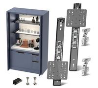 Cabinet Pocket Door Slide Hardware Kit, 14"/350mm 2PCS Inset Sliding Door Hinge System for Hidden Cabinet & Closet Doors, Space Saving Solution for Kitchen, Pantry, Wardrobe