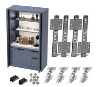 Cabinet Pocket Door Slide Hardware Kit, 16"/400mm 4PCS Inset Sliding Door Hinge System for Hidden Cabinet & Closet Doors, Space Saving Solution for Kitchen, Pantry, Wardrobe