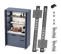 Cabinet Pocket Door Slide Hardware Kit, 20"/500mm 2PCS Inset Sliding Door Hinge System for Hidden Cabinet & Closet Doors, Space Saving Solution for Kitchen, Pantry, Wardrobe