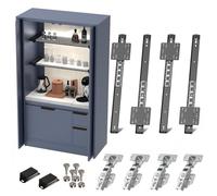 Cabinet Pocket Door Slide Hardware Kit, 24"/600mm 4PCS Inset Sliding Door Hinge System for Hidden Cabinet & Closet Doors, Space Saving Solution for Kitchen, Pantry, Wardrobe