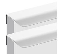 Cabinet Pull Handles,Finger Edge Pull,Aluminium Alloy Invisible Door Knob Wardrobe Finger Edge Pull DrawerHandles Furniture Gate Hardware Knobs White 2 Pieces (Hole Dista