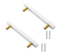 Cabinet Pulls 6 Pack Marble Brass Handle Square Black Crystal Cabinet Wardrobe Door Drawer Cabinet Door Knob White 130mm