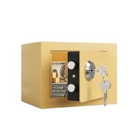Cabinet Safes Home Small Safe Box with Mechanical Key Lock Money Cash Wall Mountable Safe for Bedroom Office Hotel Money Box(Gelb)