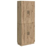 Cabinet Set 2pc Artisan Oak Engineered Wood 4-Shelf 4-Door Wall & Floor Unit Pro