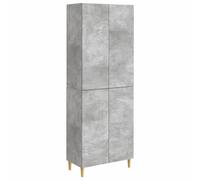 Cabinet set 2pc Concrete Grey Engineered Wood 66x34.5x90cm Wall-mounted Storage