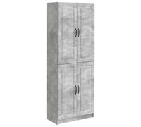 Cabinet set 2pc. Concrete Grey Engineered Wood Wall & Floor 4-door Storage Unit