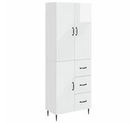 Cabinet set 2pc high gloss white 66 x 34.5 x 89.5 cm engineered wood wall mount