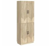 Cabinet set 2pc Sonoma oak engineered wood 4-shelf 4-door storage unit for patio