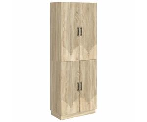 Cabinet set 2pc Sonoma oak engineered wood 4-shelf 4-door storage unit for patio