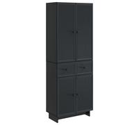 Cabinet set 2pcs Black Engineered Wood 66x34.5x90 cm Wall & Sideboard StorageBox