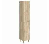 Cabinet set 2pcs Sonoma Oak Engineered Wood 4-Shelf 2-Door Wall & Floor Storage.