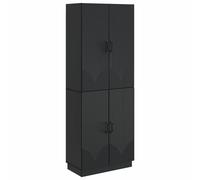 Cabinet Set Ample Storage 66 x 34.5 x 87 cm Black Engineered Wood Set of 2