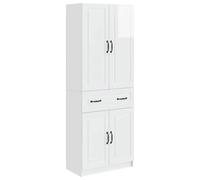 Cabinet Set High Gloss 66 x 34.5 x 87 cm White Engineered Wood Set of 2
