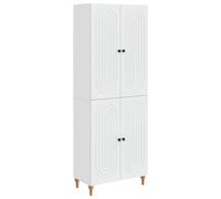 Cabinet set High Gloss White 2pc Engineered Wood 66x34.5x90cm Wall-Mount Modern