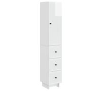 Cabinet Set High Gloss White 33x34.5x90cm Engineered Wood Wall-Mounted Slim 2pc