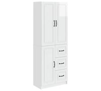 Cabinet set High Gloss White Engineered Wood 2pc 3-door 3-drawer Storage Outdoor