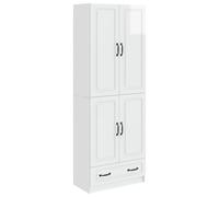 Cabinet set High Gloss White Engineered Wood 4 Door 1 Drawer 3 Shelf for storage
