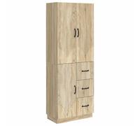 Cabinet set Sonoma oak engineered wood 3-door 3-drawer wall & floor storage unit