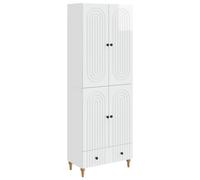 Cabinet Set Wall-Mounted 2pc High Gloss White 66x34.5x95cm Slim Engineered Wood