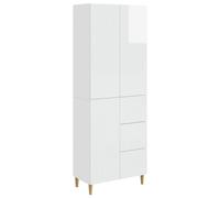 Cabinet set wall-mounted high gloss white engineered wood 66 x 34.5 x 90 cm 2pc