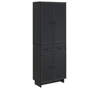 Cabinet set 2pcs Black Engineered Wood 66x34.5x90 cm Wall & Sideboard StorageBox