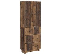 Cabinet set Black Engineered Wood 66x34.5x90cm Wall & Drawer Storage CompactPro