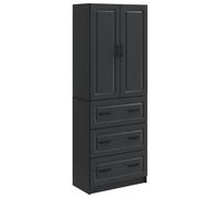 vidaXL Cabinet Set 2 pcs Black 66 x 34.5 x 87 cm Engineered Wood