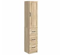 vidaXL Storage Cabinet Set 2 pcs – High Gloss White Engineered Wood, 3-Drawer, LED, 33×34.5×87 cm