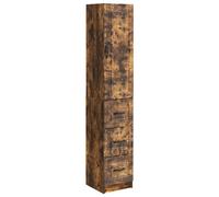 Storage cabinet high gloss white 33x34.5x87 cm engineered wood 3-drawer LED-lit.