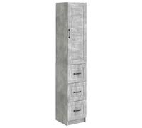 Storage Cabinet Concrete Grey 33 x 34.5 x 87 cm Engineered Wood 3-Drawer Set LED