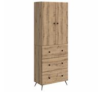 Cabinet Set with Drawer with Shelf 2 pcs Engineered Wood Storage Office vidaXL