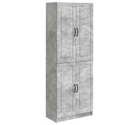 Cabinet set 2pc. Concrete Grey Engineered Wood Wall & Floor 4-door Storage Unit