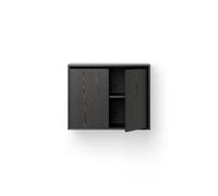 Cabinet Shelving Tall With Doors Black Ash