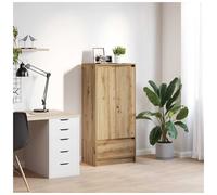 Cabinet Slim Artisan Oak Engineered Wood 55.5x34x119.5cm 2 Doors 1 Drawer UK