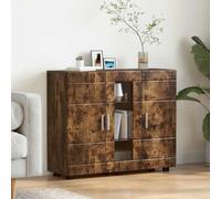 vidaXL Wooden Cabinet Smoked Oak 88.5 x 30.5 x 73 cm Engineered Wood