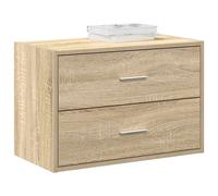 Cabinet Sonoma Oak Engineered Wood 60x31x40 cm 2-Drawer White Finish Stackable