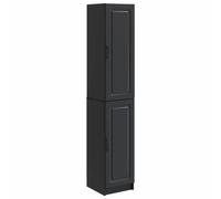 Cabinet Storage 33 x 34.5 x 87 cm Black Engineered Wood Set of 2