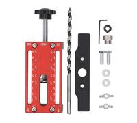 Cabinet Template Tool, Aluminum Alloy Adjustable Support Arm Wood Drilling Dowelling Guide with Drill Bit for Cabinet Door Mounting Jig, Frame and Frameless Doors up to