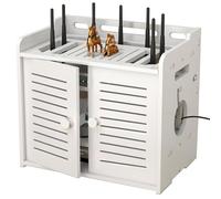 Cabinet to Hide Router and Modem - 3 Layer WiFi Box Hider, Wooden Router Storage Box, Modem Cable Router Cover, Hide Router, Multi Layer Router Box, Cable Storage Box for Office and Home