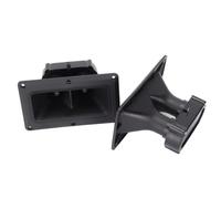Cabinet Tweeter Pair, Piezo Horn Units with Mounting Flange, Rear Terminal Tabs and Black Housing for Replacement and Repair Projects Piezo Horn Tweeter Replacement Driver Rectangular Cabinet Pa