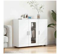 Cabinet White Engineered Wood Matte 88.5x30.5x73cm Indoor Storage Slim Console A