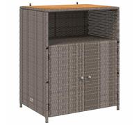 Cabinet with Door, Grey, 70 x 50 x 87 cm, Polyester and Roly Rattan, Powder Coated Steel Frame, 3 Shelves, Storage Space for Living Room, Bedroom, Hallway, Kitchen, Modern Design