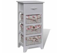Cabinet with Drawer and Baskets Storage Unit Cupboard Paulownia Wood vidaXL