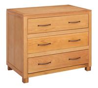 Cabinet with Drawers Made of Wood and Solid Oak Brown, 80 x 50 x 70 cm, with Ample Storage Space, Tilt Protection, Ideal for Living Room, Bedroom, Hallway and Organiser System