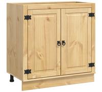 Cabinet with Storage SKI Honey Brown Solid Pine Wood Modern Furniture vidaXL