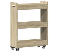 Cabinet with Wheels Storage Cart Hallway Side Table Engineered Wood vidaXL