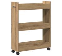 Cabinet with Wheels Storage Cart Hallway Side Table Engineered Wood vidaXL