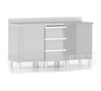 (cabinets + cabinet with 3 drawers, 3 pcs) vidaXL 1/2X Commercial Kitchen Cabinet Stainless Steel Home with 2/3 Drawers