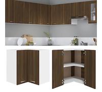 Cabinets & Storage-Kitchen Cabinets-Hanging Corner Cabinet Brown Oak 57x57x60 cm Engineered Wood